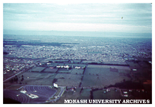 Aerial view of university site