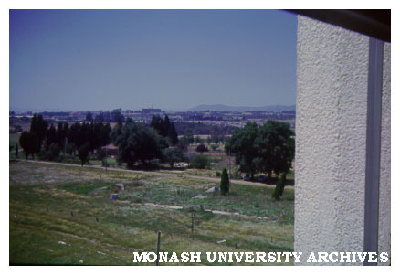 Original buildings on Clayton site viewed from Humanities building