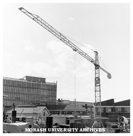 Early construction of Phillip Law building, Caulfield Institute of Technology