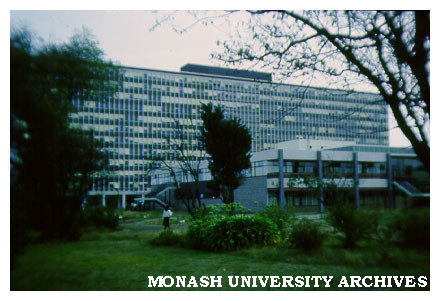Menzies building with University Union in foreground