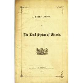 A brief report on the land system of Victoria