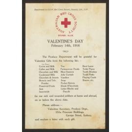 Valentine's Day February 14th, 1916 / Australian Red Cross Society, Sydney, N.S.W