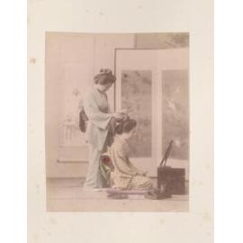 Women dressing hair