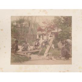 Six men building