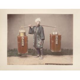 Street amazake seller, a kind or drink made of fermented rice