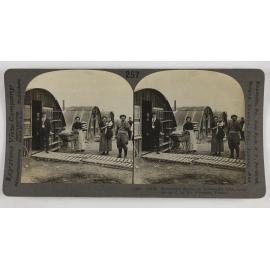 Temporary homes in devastated Lens, long occupied by the Germans, France