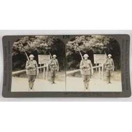 Guards at American bridgehead boundary, "Montabaur" on the Rhine