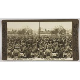 The parade of the Australian Expeditionary Force.  Lunch time at Royal Park, Melbourne, Victoria