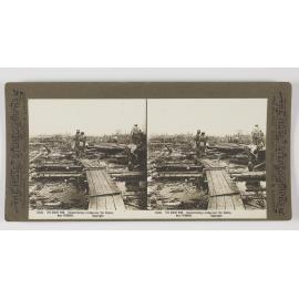 The Great War.  Reconstructing a bridge over the Somme, near Peronne