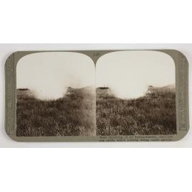 Most terrifying of all bombardments, merciless gas shells which nothing living could survive