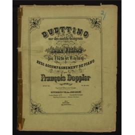 Duettino sur des motifs hongrois : pour deux flûtes (ou flûte et violon) avec accompagnement de piano :  op. 36 / par François Doppler. [Version 1]