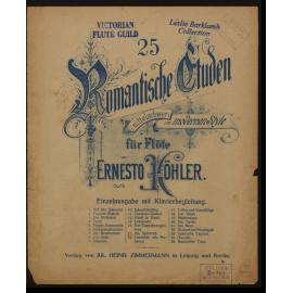 25 romantische Etuden (mittelschwer) im modernen Style, für Flöte, op. 66 : Einzelausgabe mit Klavierbegleitung. 15, Am Spinnrad / von Ernesto Köhler. 