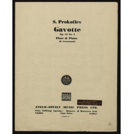 Gavotte, op. 12, no. 2 : flute & piano / S. Prokofiev ; transribed for flute and piano by H. Swarsenki. 