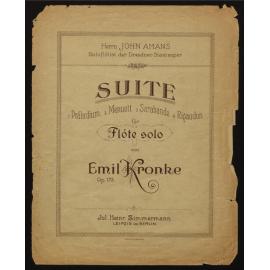 Suite, für Flote Solo, op. 175 / von Emil Kronke. 