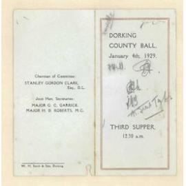 Dorking county ball, 4th January 1929