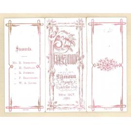 Programme Athenaum Quadrille Club, 28th October 1881