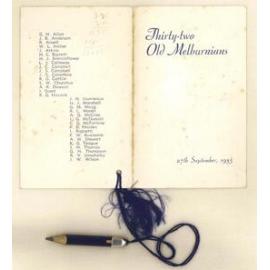 Thirty-Two old Melbournians, 27th September 1935