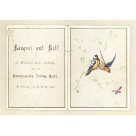 Banquet and ball to J. Pigdon Esq, 20th March 1883