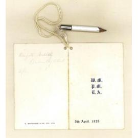 W.M. P.M. E.A, 5th April 1935