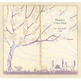 Dance card, 13th August 1928