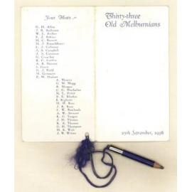 Thirty-Three old Melbournians, 25th September 1936