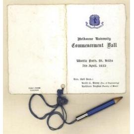 Melbourne University commencement ball, 7th April 1933
