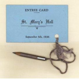 Entrée card St. Mary's Hall, 5th September 1936
