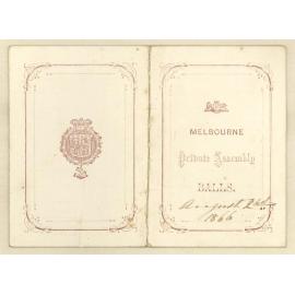 Melbourne private assembly balls, 2nd August 1866