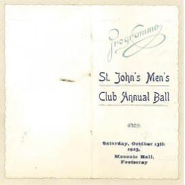 Programme. St. John's Men's Club annual ball, 13th October 1923