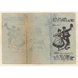 Dance card, 1926