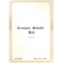 Grammar Schools' Ball, 16th July 1920