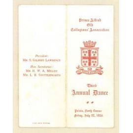 Prince Alfred Old Collegians' Association third annual dance, 27th July 1923