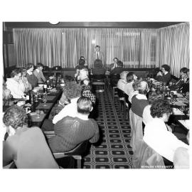 Professor Ron Brown speaking at farewell dinner for Dr Jay Kent, Department of Chemistry