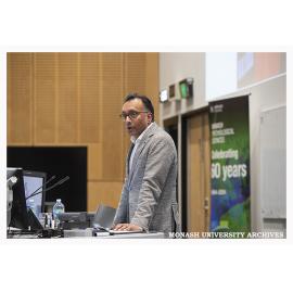 Professor Shantha Rajaratnam speaking at 60th anniversary event for the School of Psychological Sciences
