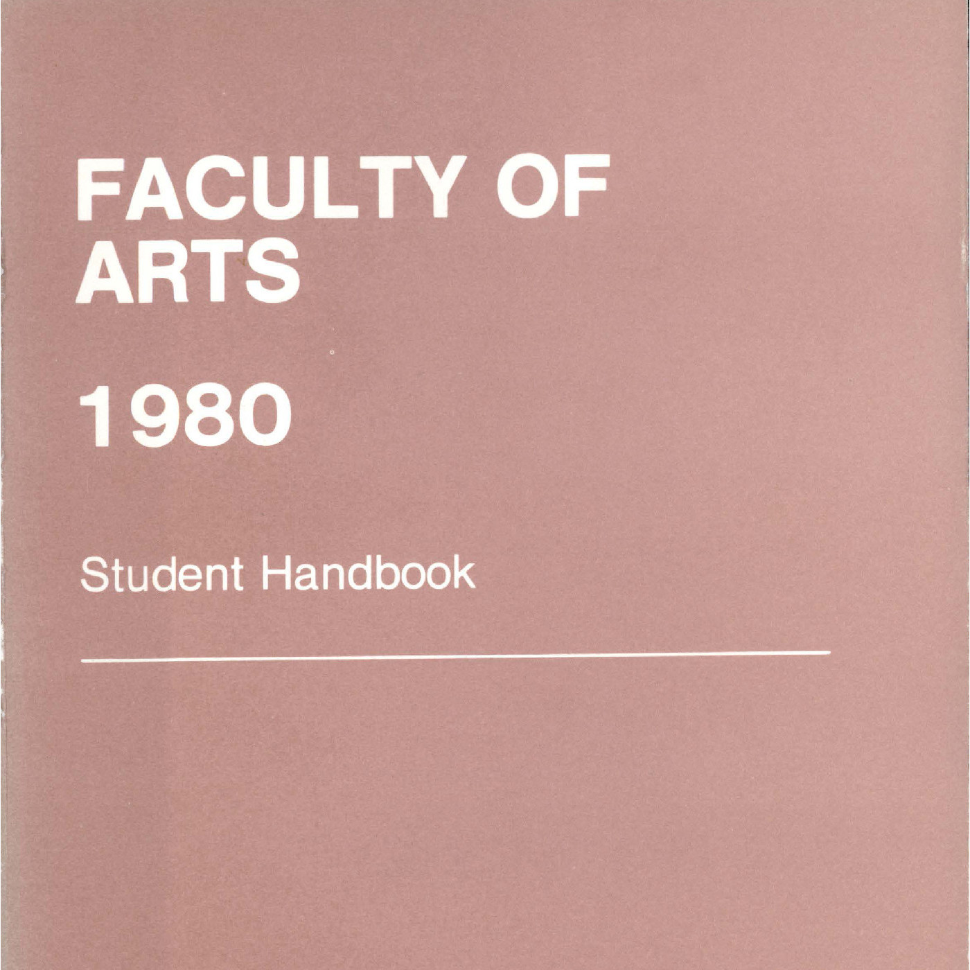 Faculty of Arts Handbooks