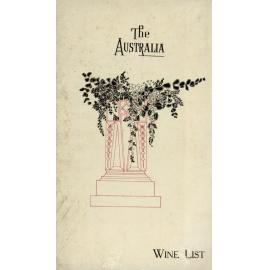 The Australia: wine list