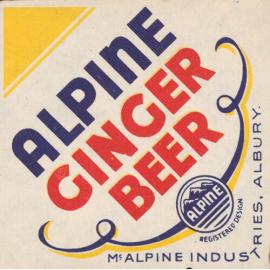 Alpine Ginger Beer. McAlpine Industries, Albury