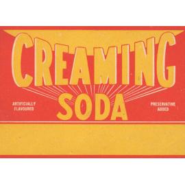 Creaming Soda. artificially flavoured. Preservative added