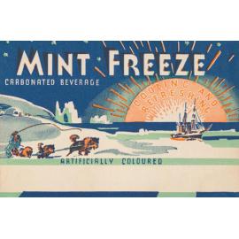 Mint Freeze Carbonated Beverage. Cooling and refreshing. Artificially coloured.