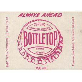 Corowa Aerated Waters Bottletop. Phone 331073. Always Ahead. 750ml.