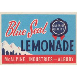 Blue Seal Lemonade. Superior Quality. McAlpine Industries Albury