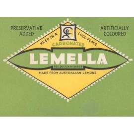 Carbonated Lemella. Preservative added. artificially coloured. Keep in a cool place. Made from Australian lemons