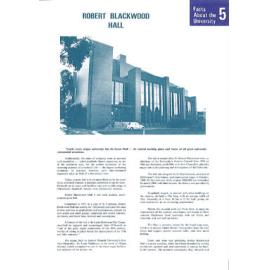 Facts about the University 5 - Robert Blackwood Hall