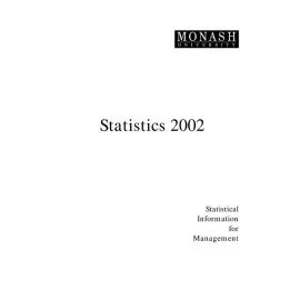 Monash University Annual Statistics Compilation 2002