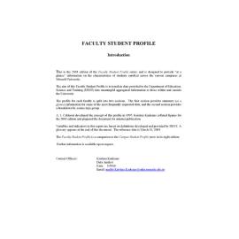 Faculty Student Profile 2003