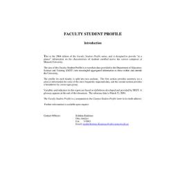Faculty Student Profile 2004