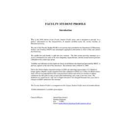 Faculty Student Profile 2005