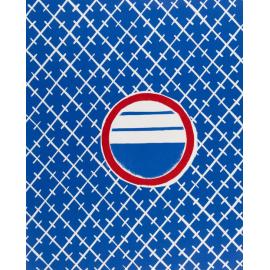 La Mia Prima Lezione, Linocut print, proof (blue & white & red)