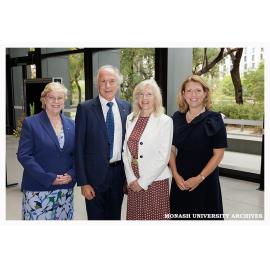 Chancellor Dr Megan Clarke, Dr Alan Finkel, Dr Elizabeth Finkel and Vice-Chancellor Professor Sharon Pickering at the naming of the Alan Finkel Building for Technology and Design