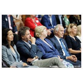 Ms Geraldine Johns-Putra, Mr Simon McKeon, Dr Megan Clarke, Dr Alan Finkel and Vice-Chancellor Professor Sharon Pickering at the naming of the Alan Finkel Building for Technology and Design